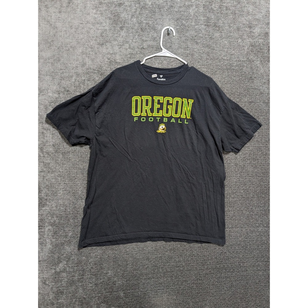 Fanatics Oregon Ducks Football T-Shirt Mens 2XL Black Puddles Mascot Logo Tee